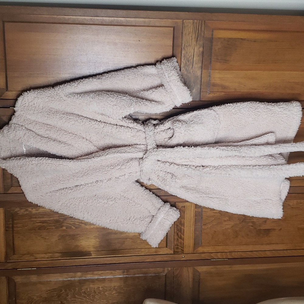 Pottery Barn Teddy Bear Sherpa Fleece Robe Sz L - Picture 1 of 8